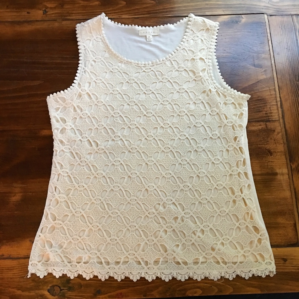 ADIVA Boho Cream Lace Tank Top
